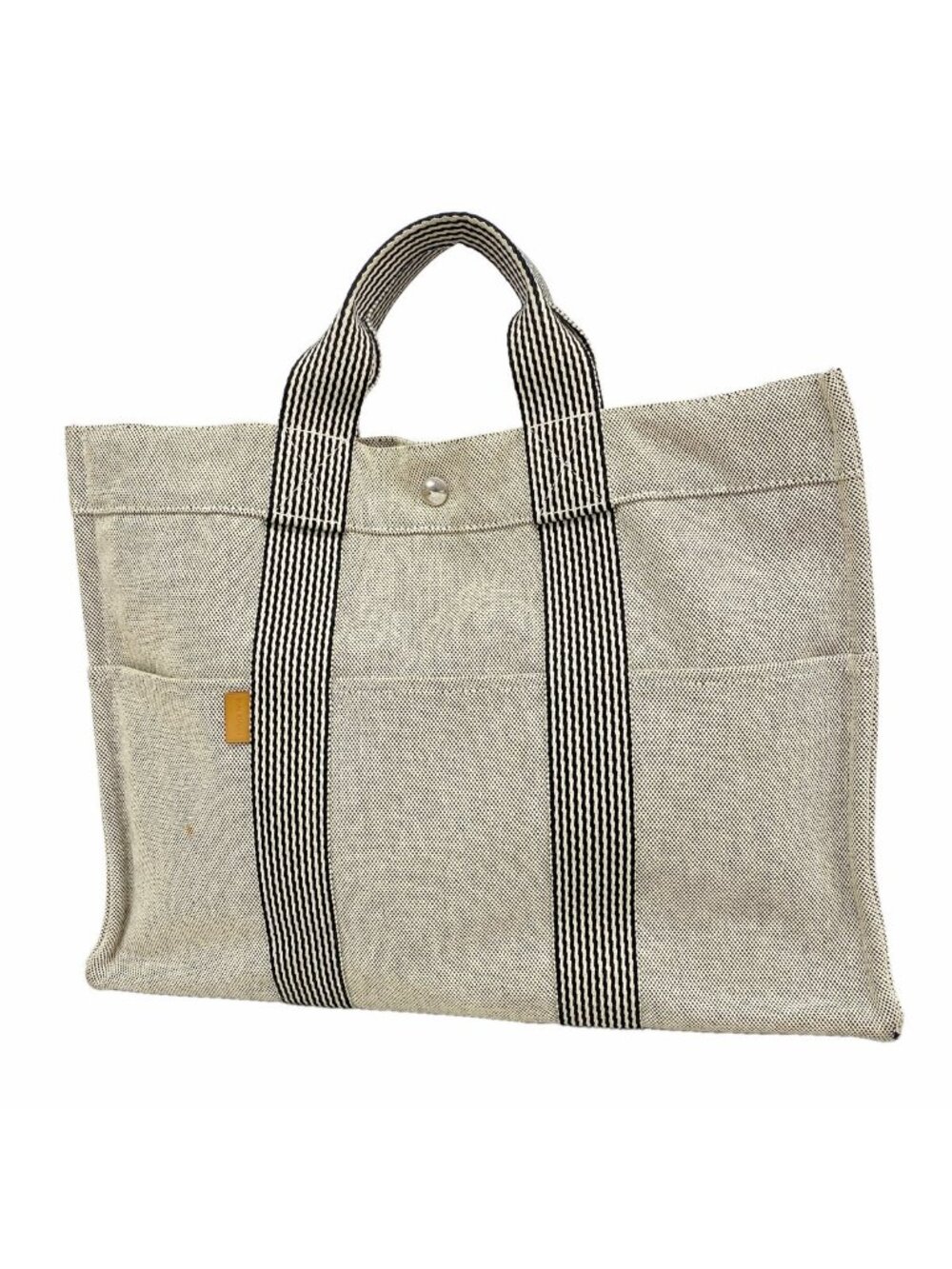 Hermes Tote Bag New Fourre Tout MM Canvas Black Silver